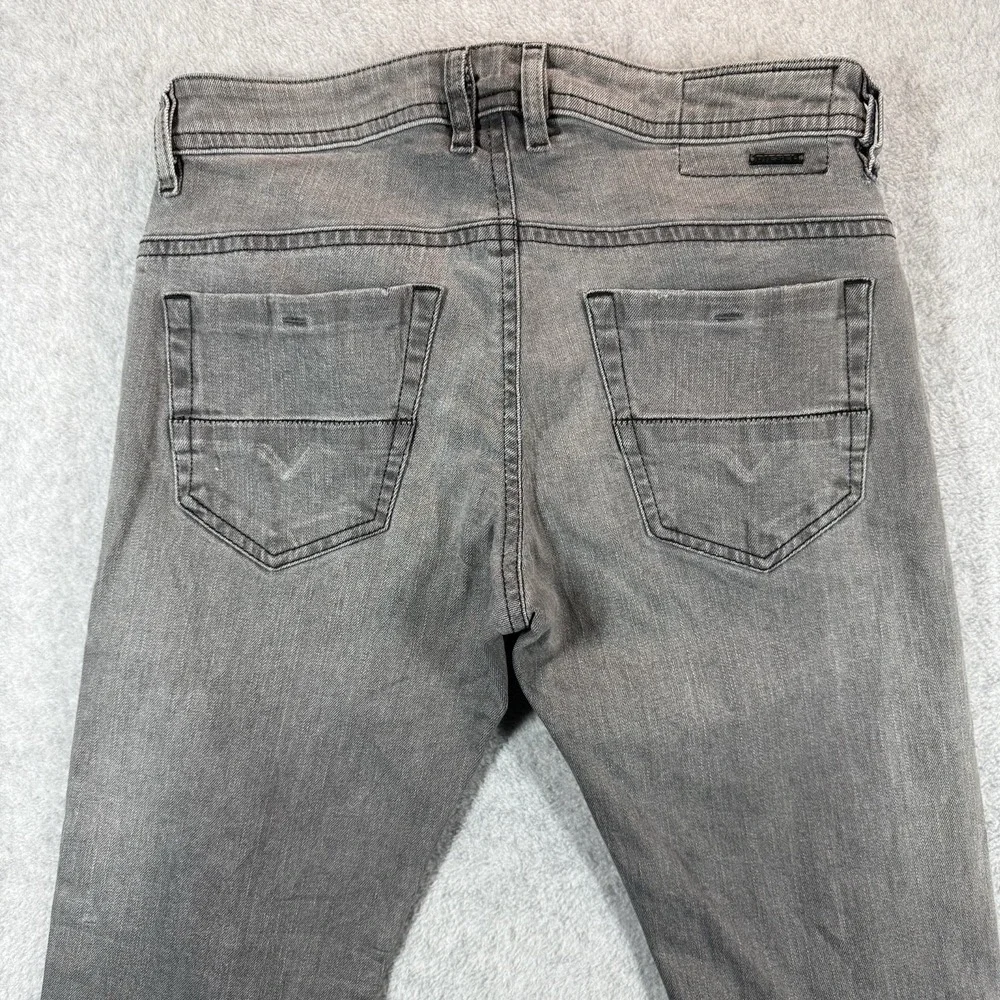 Diesel THOMMER Jeans Mens 30x29 Gray Stretch Denim Blue Lined Slim Skinny Hemmed